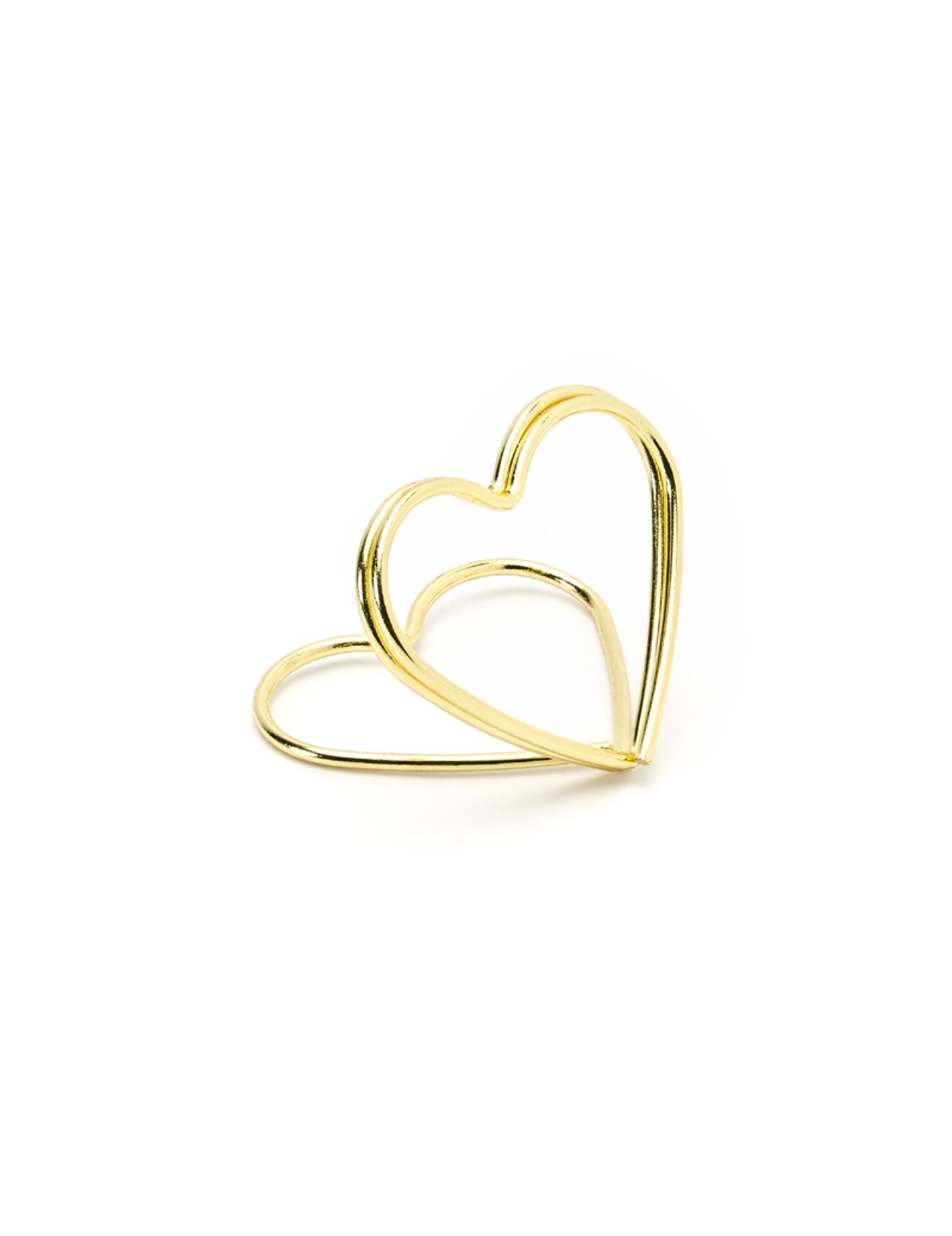 10 zlatih kartic s srčki 2,5 cm za poroko