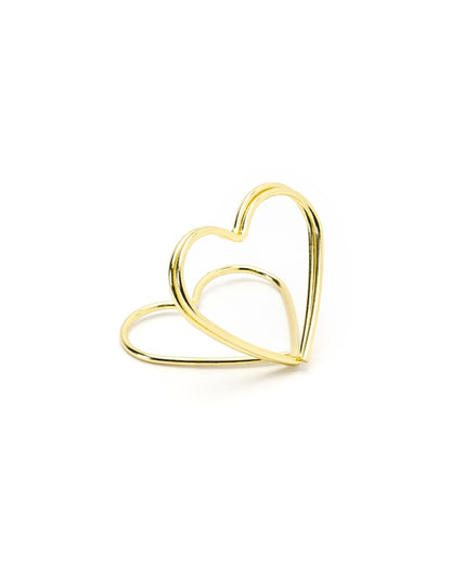 10 zlatih kartic s srčki 2,5 cm za poroko