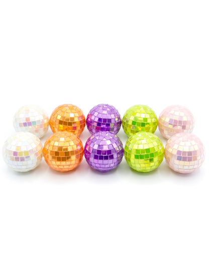10 mini večbarvnih iridescentnih disco krogel 4 cm