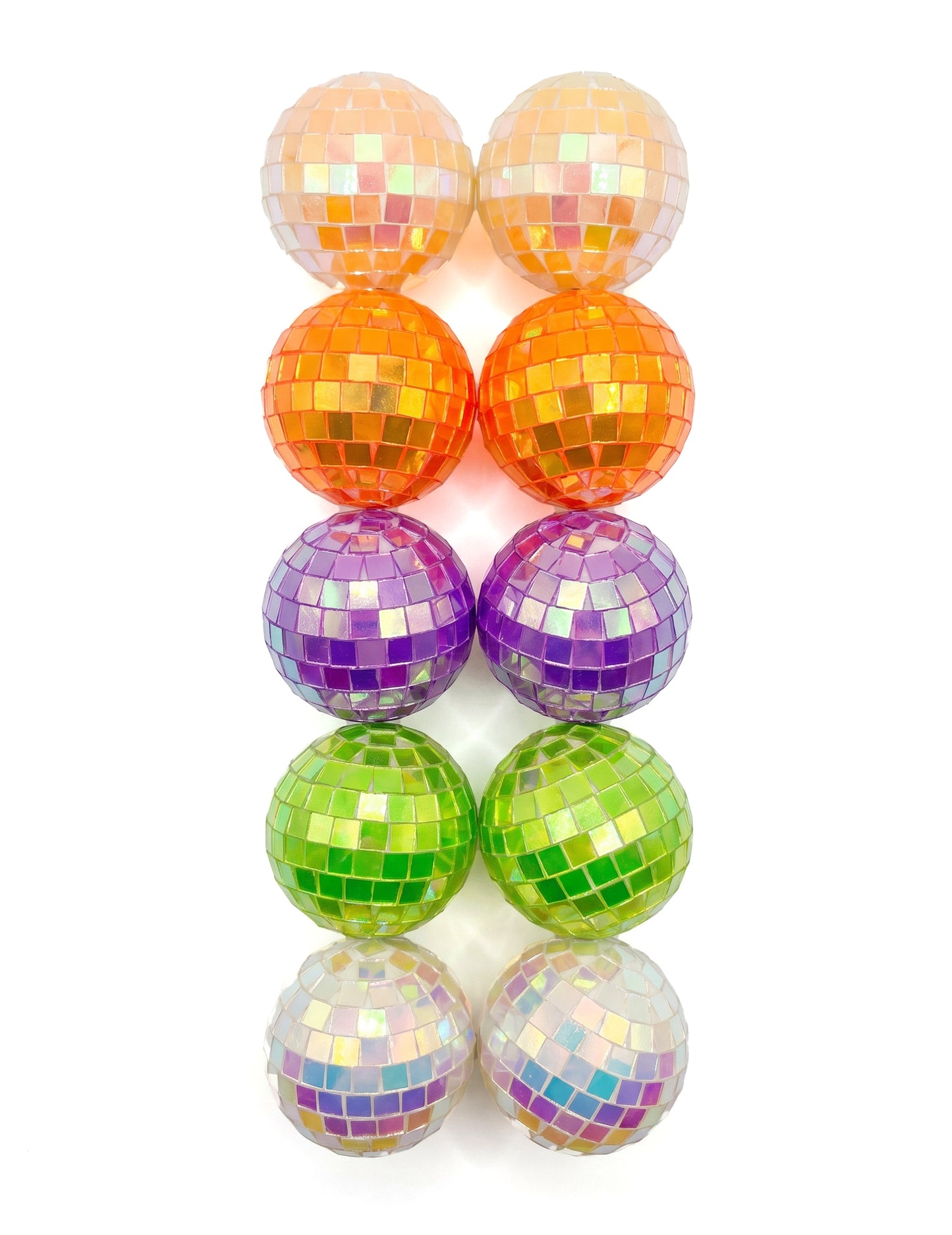 10 mini večbarvnih iridescentnih disco krogel 4 cm