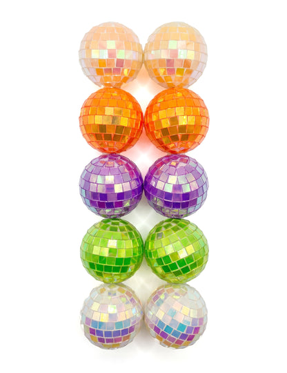 10 mini večbarvnih iridescentnih disco krogel 4 cm
