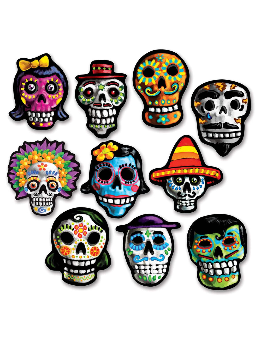 Mini dekoracije iz kartona Dia de los Muertos za večbarvno zabavo