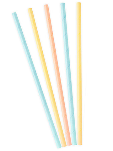 10 pastelnih kartonskih slamic 19,5 cm za rojstni dan