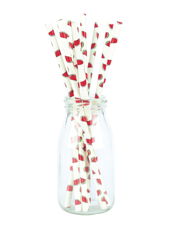 10 kartonskih slamic, 20 svežih lubenic cm za koktajle