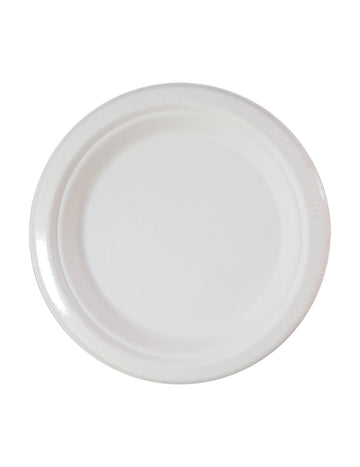 10 majhnih krožnikov iz belih vlaken sladkornega trsa 18 cm kompostabilno