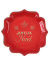 10 petites assiettes Noël Étincelant rouges 18 x 18 cm