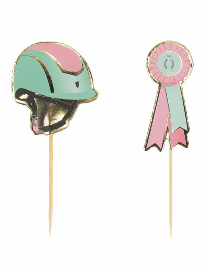 10 lesenih trzalic za koktajle v obliki konj, konjeniška tema