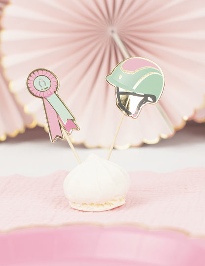 10 lesenih trzalic za koktajle v obliki konj, konjeniška tema