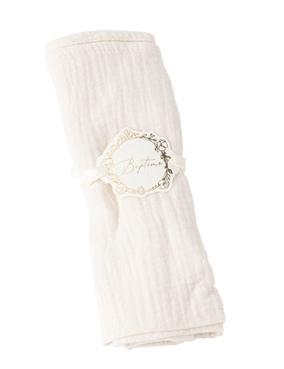 10 obročkov za prtičke za krst iz kremnega in zlatega belega papirja