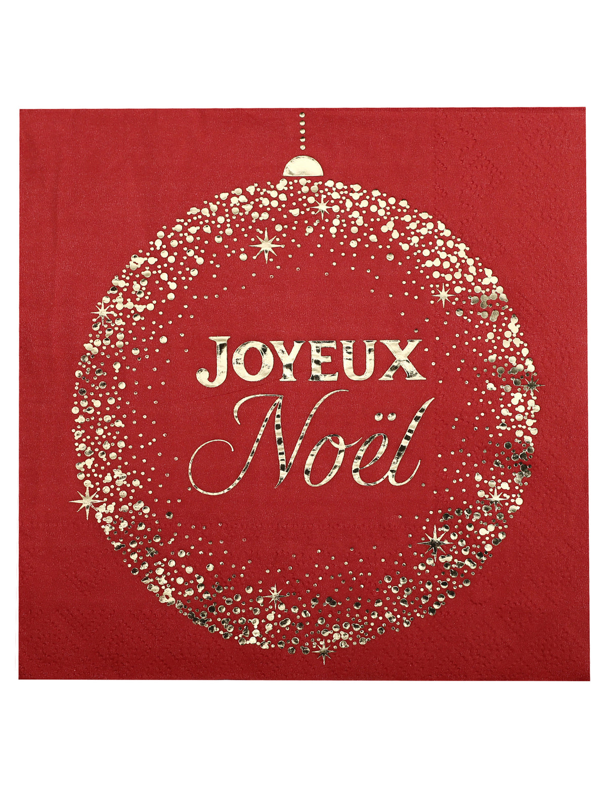 10 serviettes Noël Étincelant rouges 33 x 33 cm