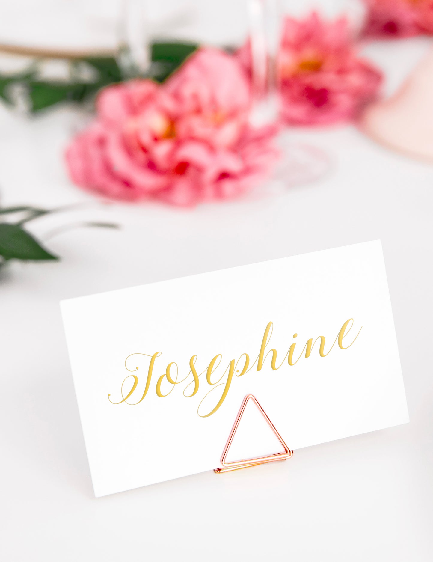 10 držal za označevalce mest v trikotni barvi rožnatega zlata 2.3 cm kovina