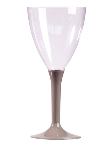 10 sivih kozarcev za vino s pecljem, 160 ml, plastični