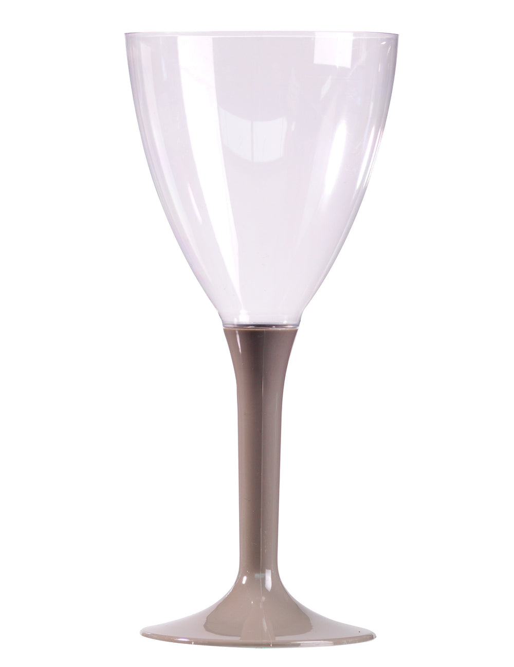 10 verres à vin avec pied gris en plastique
