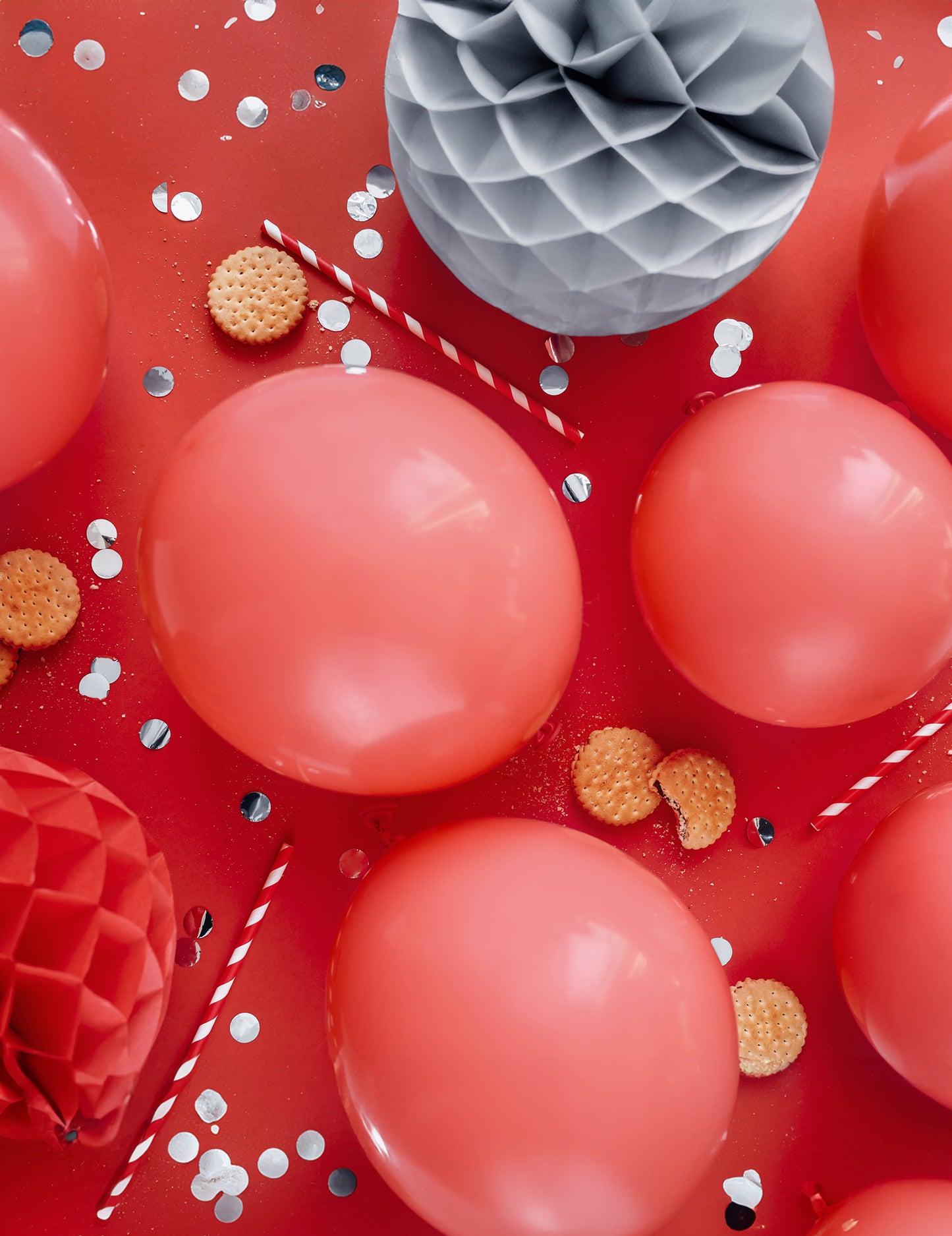 100 pastelno rdečih lateks balonov 26 cm naravni kavčuk