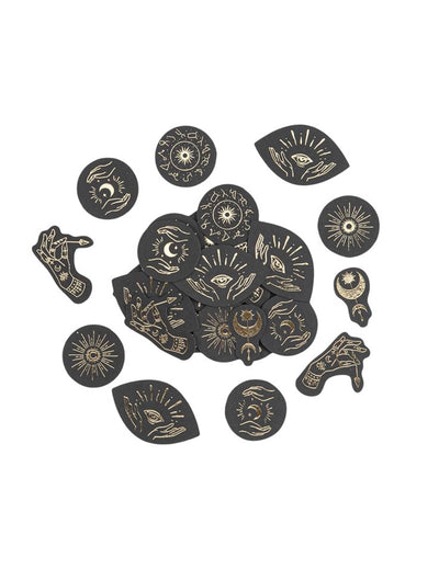 100 papirnatih konfetov Cosmic Spirit, črna in zlata, 1,5 do 4 cm
