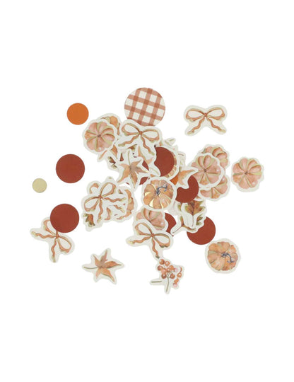 100 konfetov Cottage Living iz papirja krem barve terakota in zlate 3 cm