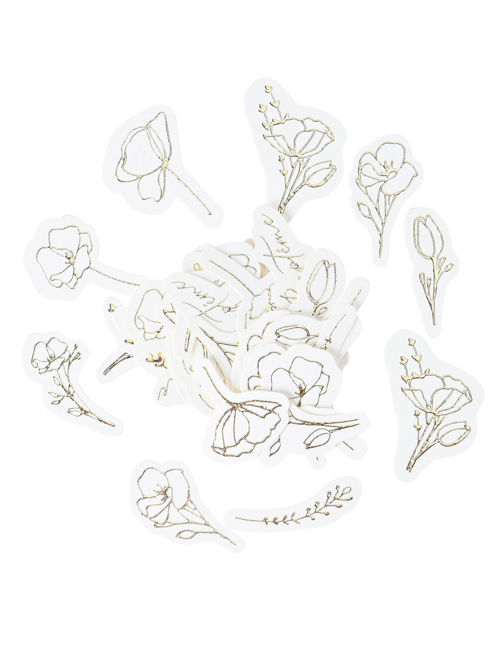 Confettis de table fleurs pour baptême dorées