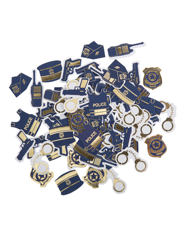 100 Confetti Marine in Gold Police 2 do 4,5 cm