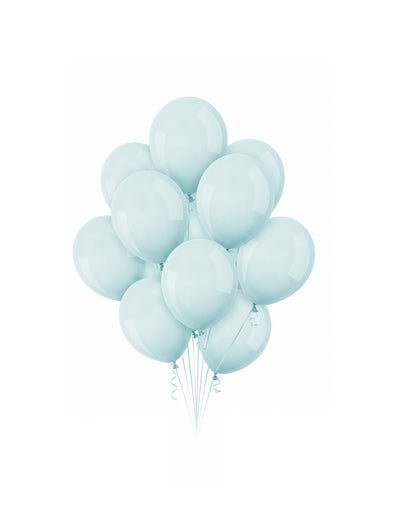 100 mini pastelno modrih lateks balonov 13 cm za lok in kocke