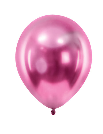 100 mini kovinskih lateks balonov v barvi fuksije, velikosti 13 cm, za zabave