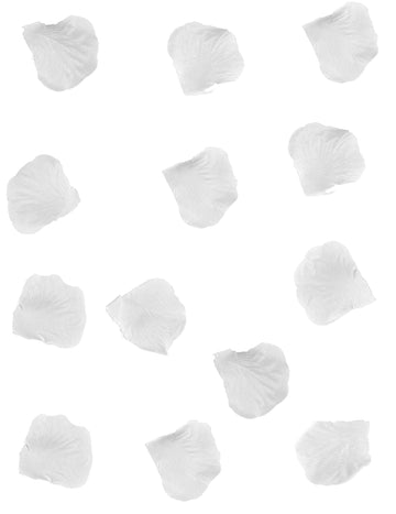 100 belih tkaninskih cvetnih listov vrtnice 5 x 5 cm 