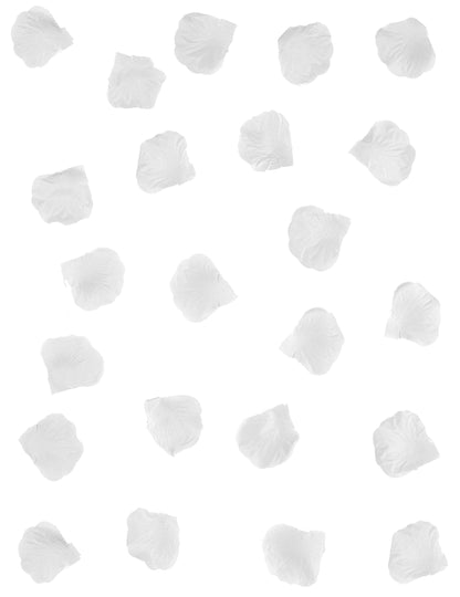 100 belih tkaninskih cvetnih listov vrtnice 5 x 5 cm 