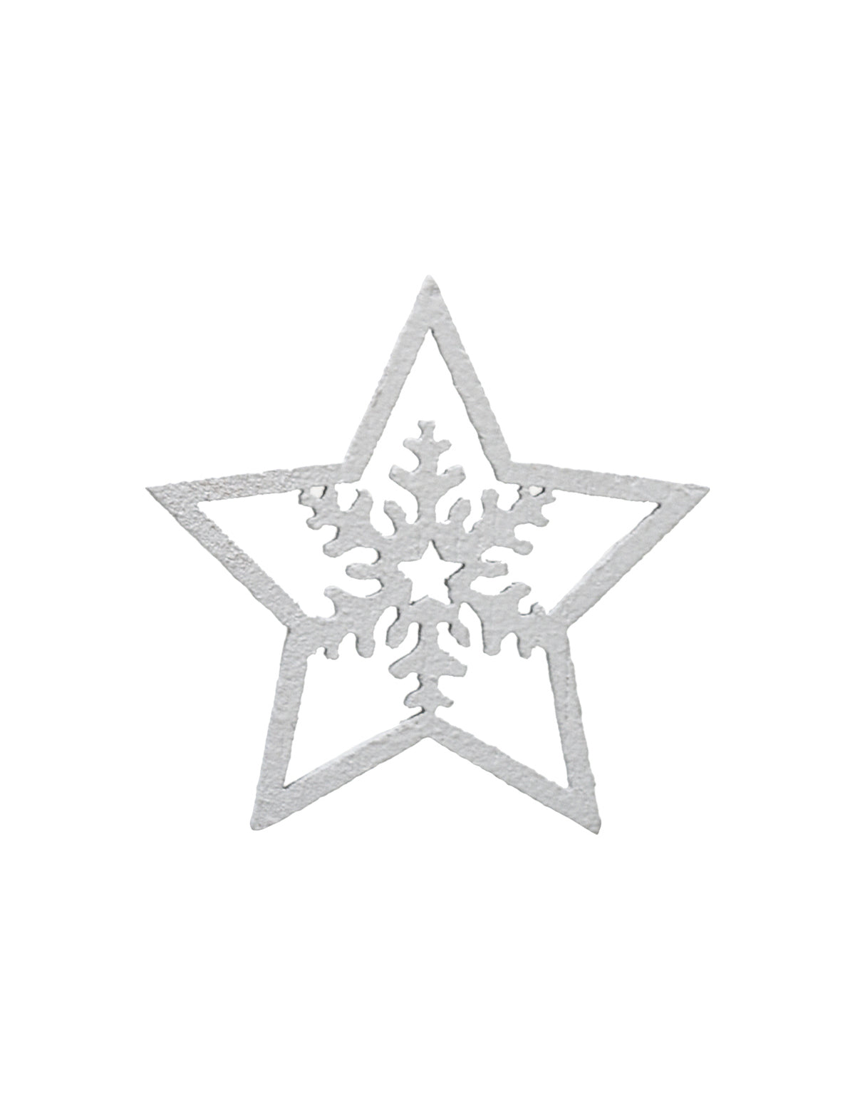 100 majhnih belih lesenih okraskov v obliki zvezd in snežink