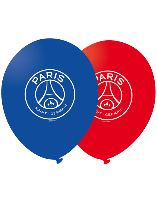 11 Ballons imprimés PSG bleus et rouges