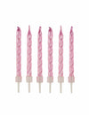 Bougies d'anniversaire spirales roses nacrées