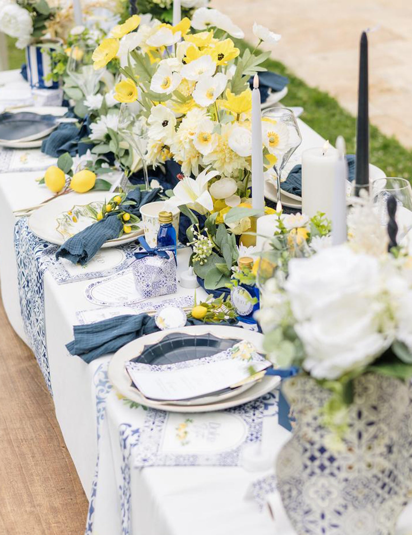 12 konfetov v obliki limone, rumen in zelen les, dekoracija za mizo