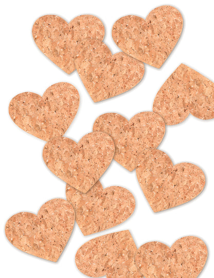 12 konfetov iz plute v obliki srca 8,3 x 7 cm za rustikalno poroko