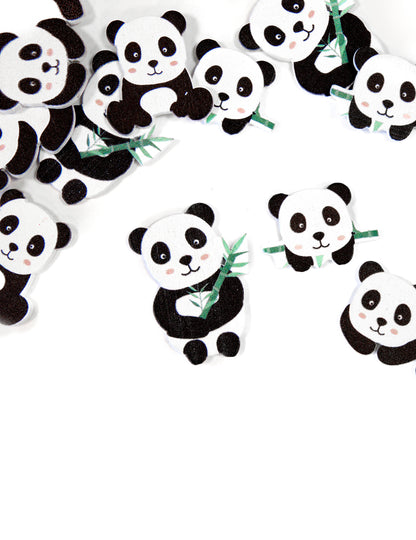 12 lesenih konfetov v obliki pande (približno 3) cm dekoracija mize