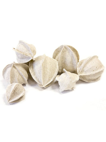 12 dekoracij fizalisa iz naravnega lanu 3 do 5 cm 