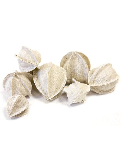 12 dekoracij fizalisa iz naravnega lanu 3 do 5 cm 