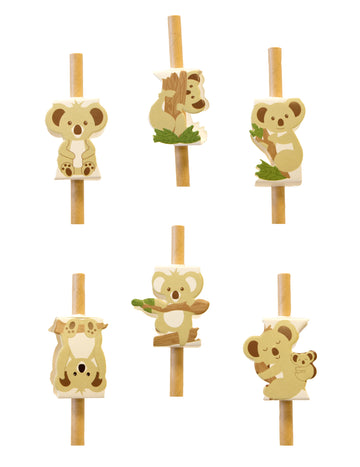 12 okraskov iz papirnate slamice s koalo 3,5 cm