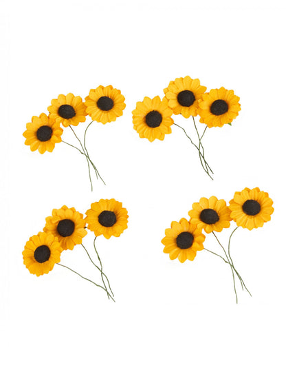 12 rumenih poljskih cvetov 2,5 cm tipa sončnic 