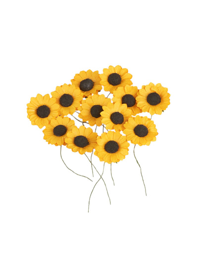 12 rumenih poljskih cvetov 2,5 cm tipa sončnic 