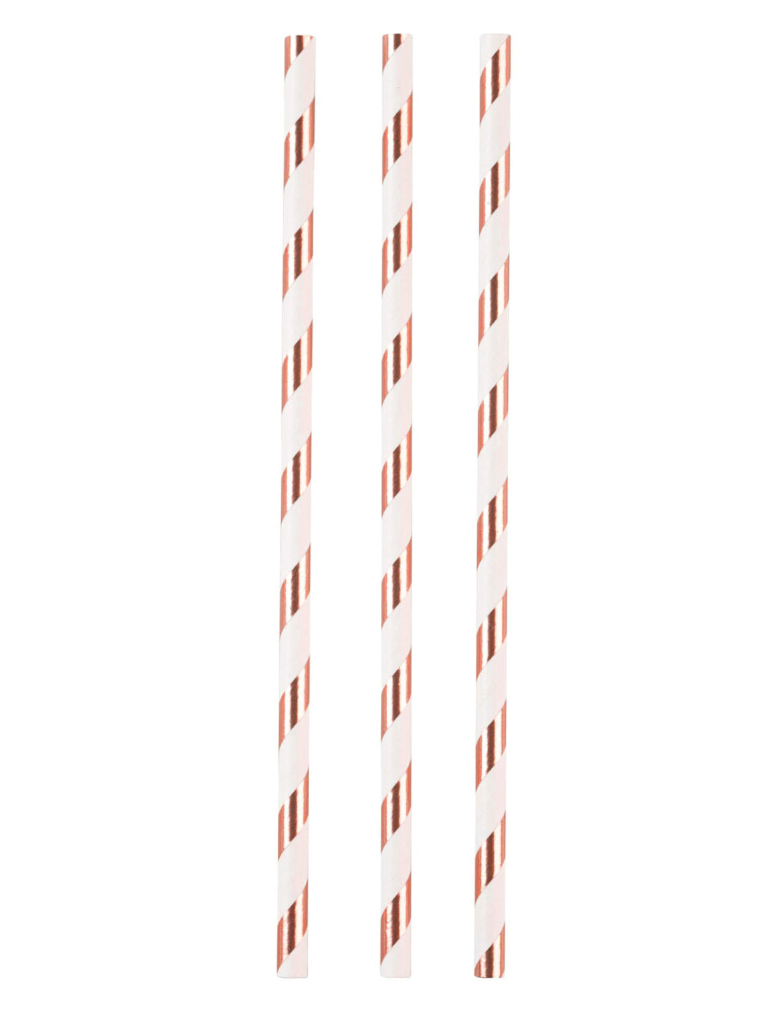 12 belih in bakreno obarvanih papirnatih slamic 19 cm 