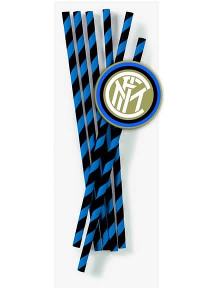 slamice iz kartona Inter™ za navijač modra in črna črtaste
