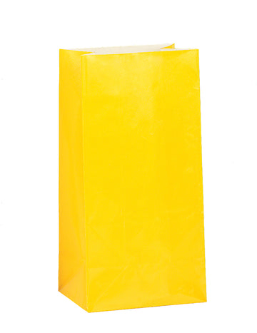 12 rumenih papirnatih darilnih vrečk 25 x 9 cm za rojstni dan