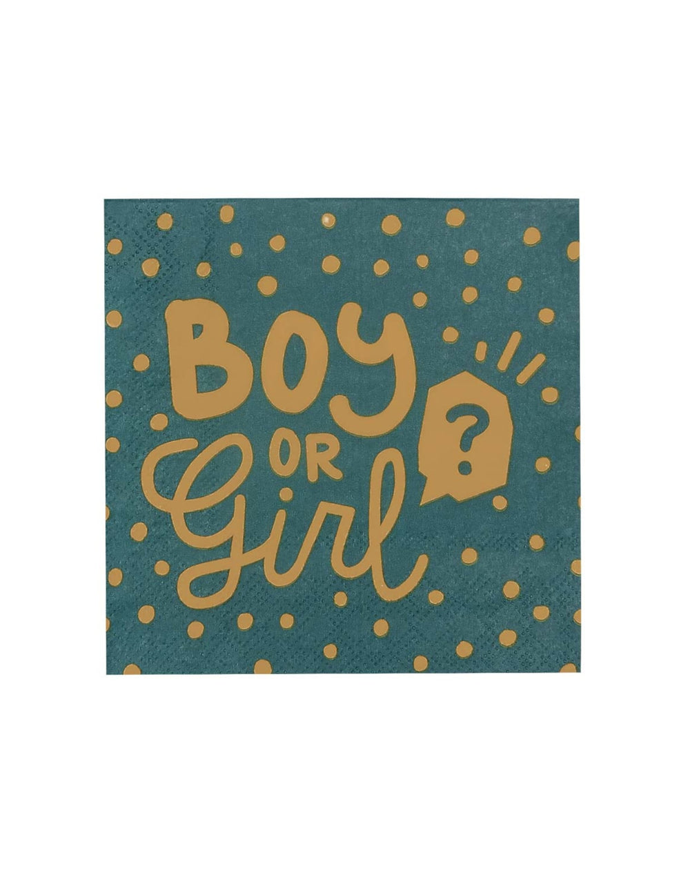 Serviettes en papier Boy or Girl pour fête turquoise et doré