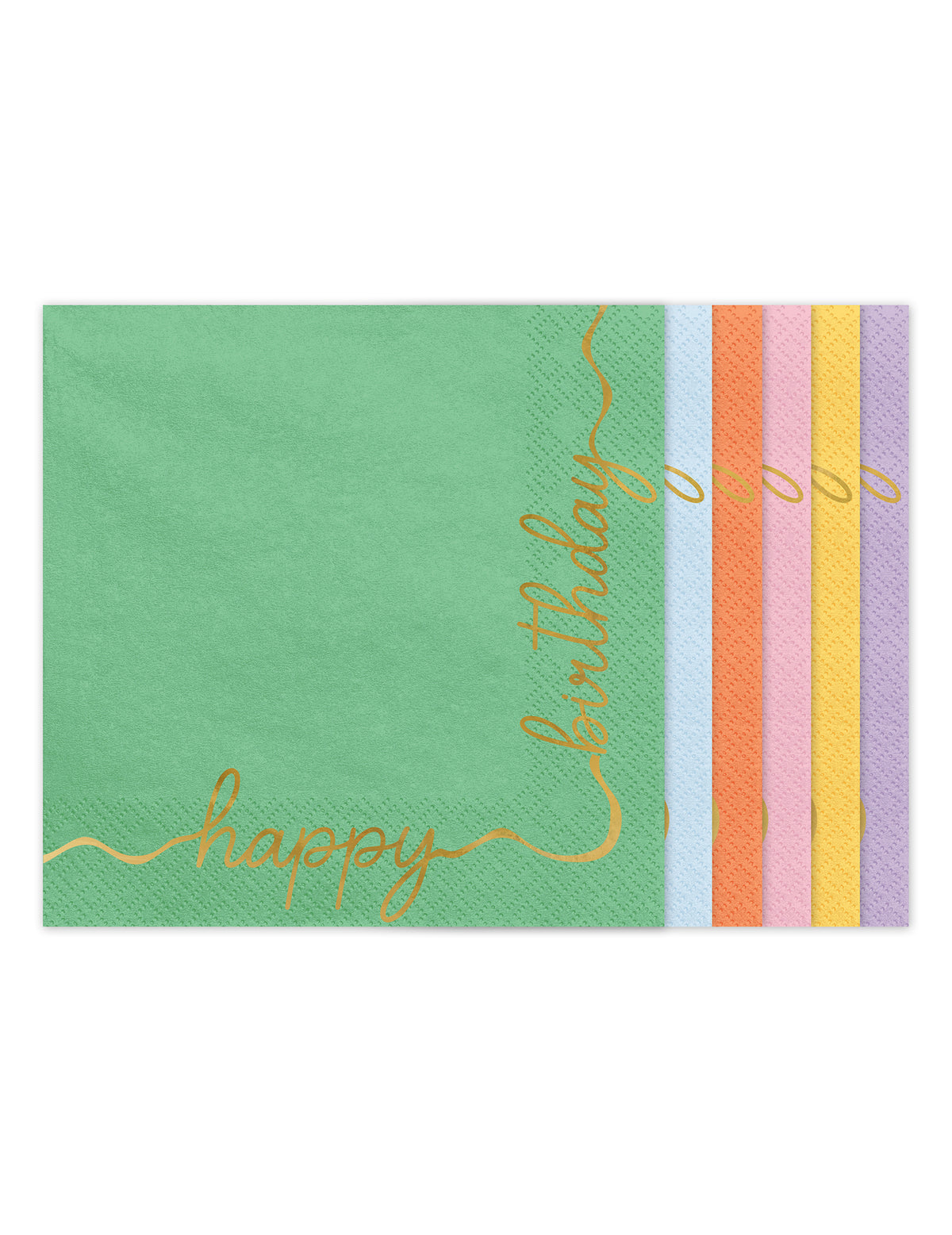 12 papirnatih serviet Happy Birthday, pastelne in zlate 33 × 33 cm