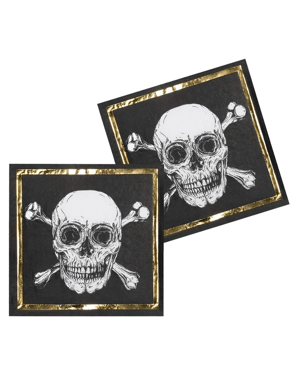 Podrobnost motiva lobanje na papirnatih prtičkih Piratski Jolly Roger