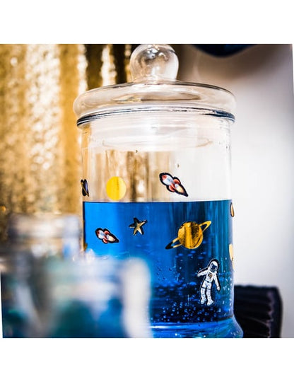 12 zlatih nalepk, prostor od 3 do 7 cm planeti in zvezde