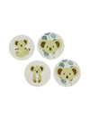 Stickers ronds Koala pour enfant vert et beige avec eucalyptus