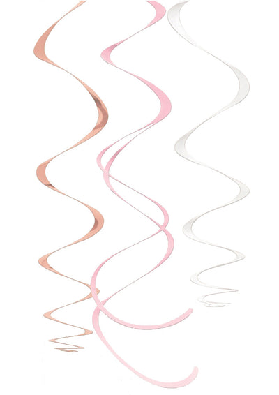 Suspensions à spirale pour fête rose gold rose et blanc en plastique