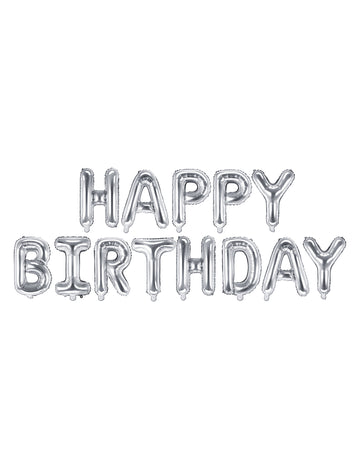 13 aluminijastih balonov črk vesel rojstni dan srebro