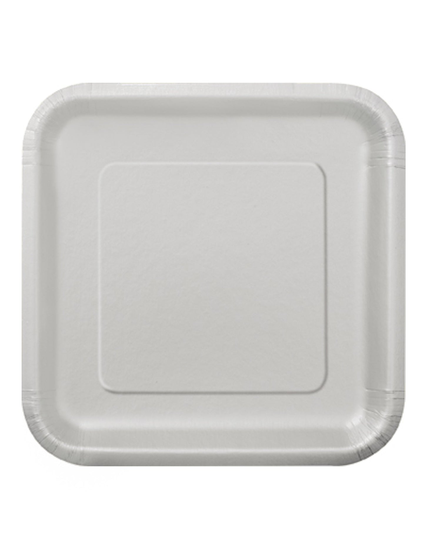 14 srebrnih kvadratnih kartonskih krožnikov za enkratno uporabo 23 cm 