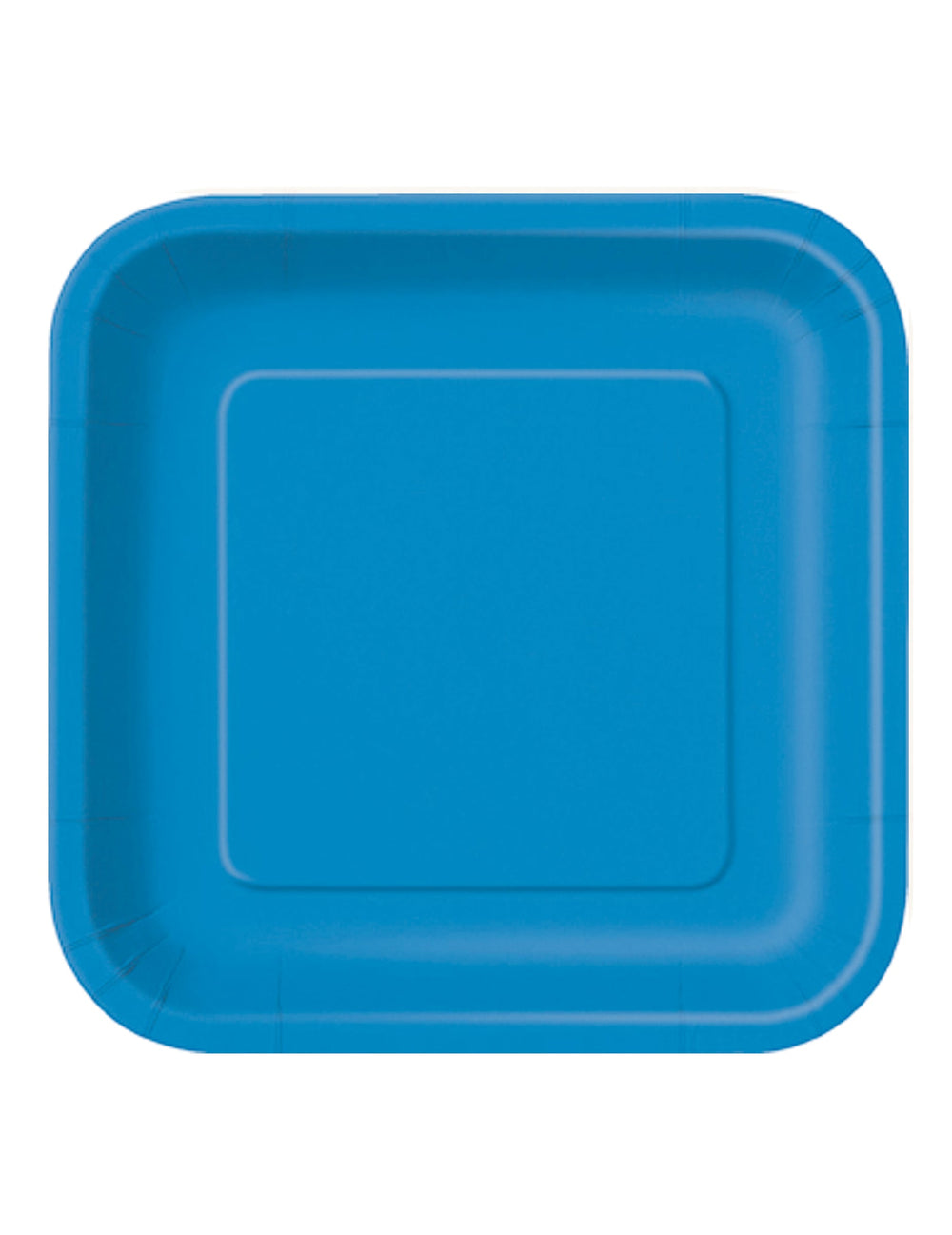 Assiettes carrées en carton bleues