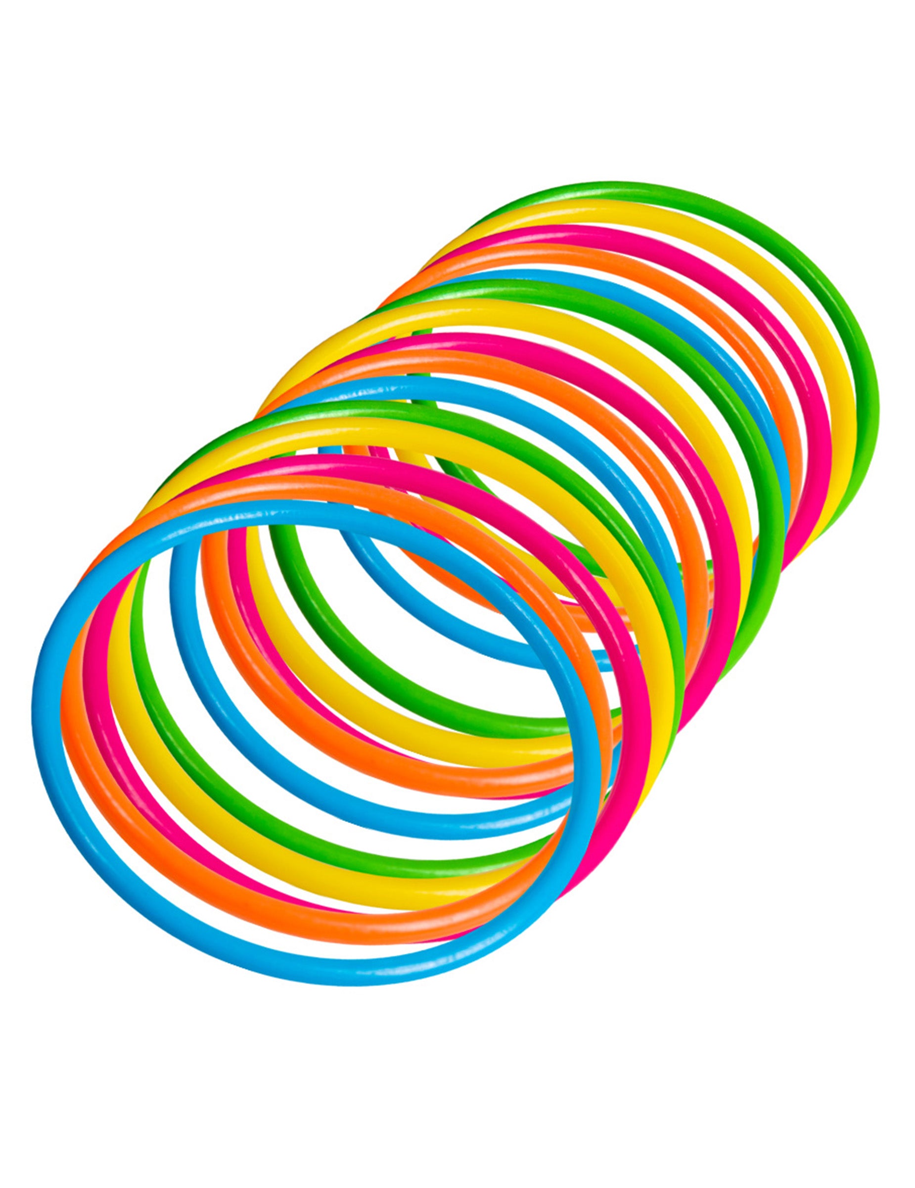 Vue d'ensemble du lot de 15 bracelets fluos pour femme multicolores
